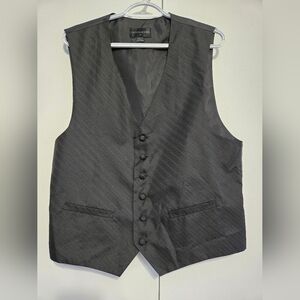 Pronto Uomo Black Pinstripe Vest M Formal Suit Waistcoat Wedding Prom